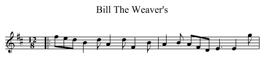 Bill The Weaver's - staff notation