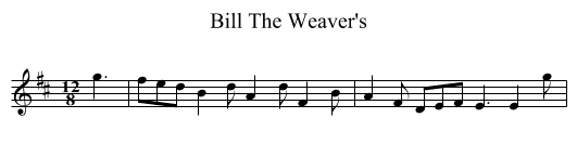 Bill The Weaver's - staff notation