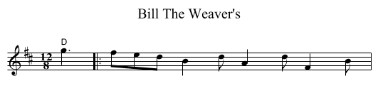 Bill The Weaver's - staff notation