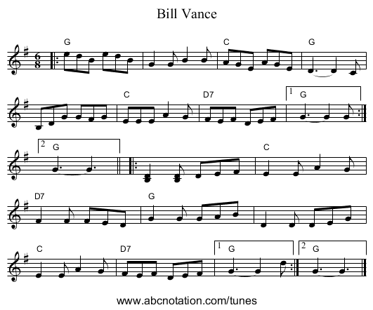Bill Vance - staff notation