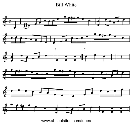Bill White - staff notation