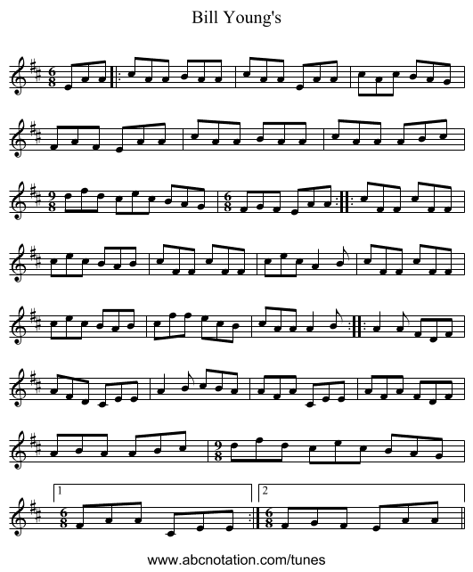 Bill Young's - staff notation