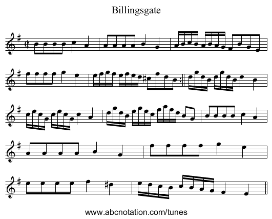 Billingsgate - staff notation