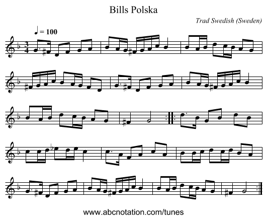 Bills Polska - staff notation