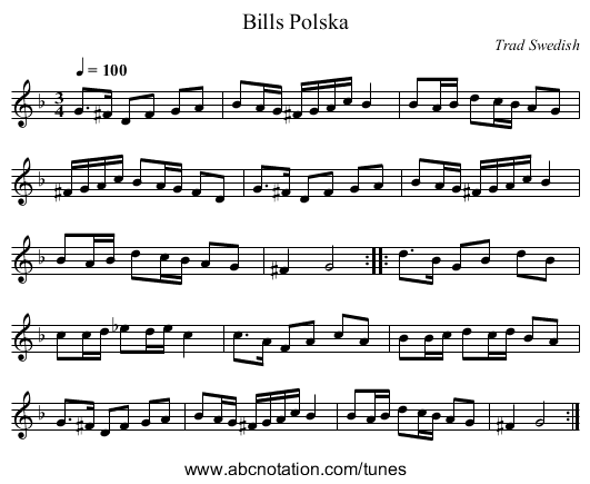 Bills Polska - staff notation