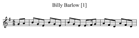 Billy Barlow [1] - staff notation