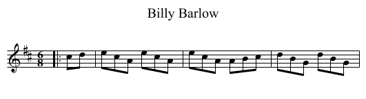 Billy Barlow - staff notation