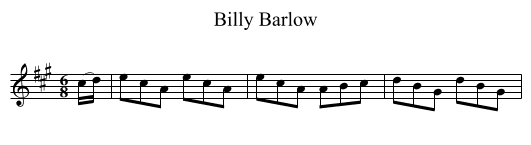 Billy Barlow - staff notation