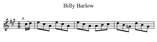 Billy Barlow - staff notation