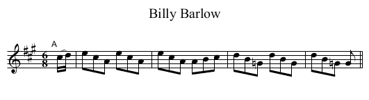 Billy Barlow - staff notation