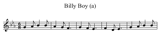 Billy Boy (a) - staff notation