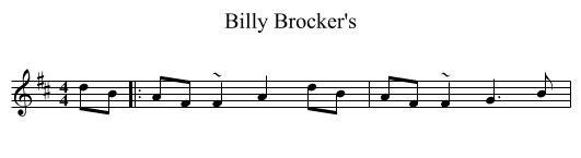 Billy Brocker's - staff notation