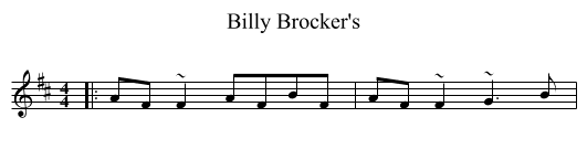 Billy Brocker's - staff notation