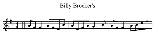 Billy Brocker's - staff notation