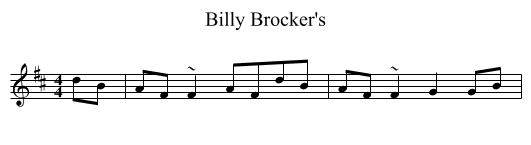 Billy Brocker's - staff notation