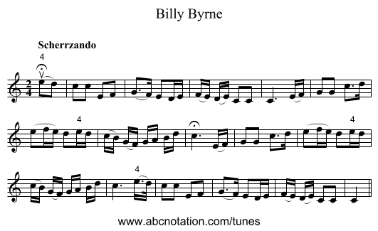 Billy Byrne - staff notation