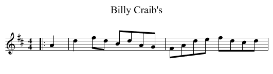 Billy Craib's - staff notation
