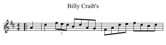 Billy Craib's - staff notation