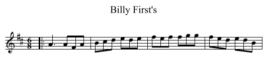 Billy First's - staff notation