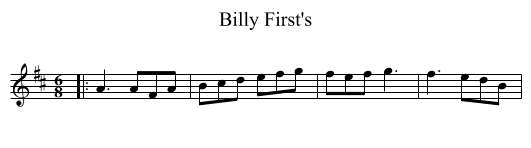 Billy First's - staff notation
