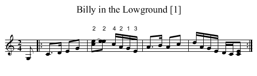 Billy in the Lowground [1] - staff notation