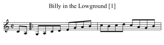 Billy in the Lowground [1] - staff notation