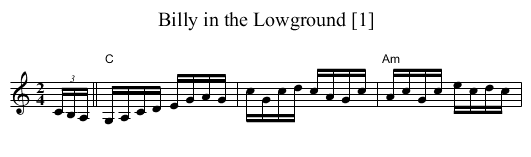 Billy in the Lowground [1] - staff notation