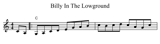 Billy In The Lowground - staff notation