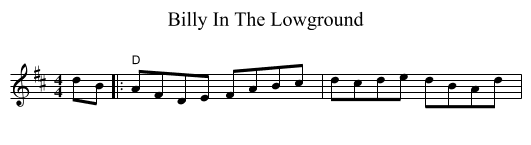 Billy In The Lowground - staff notation