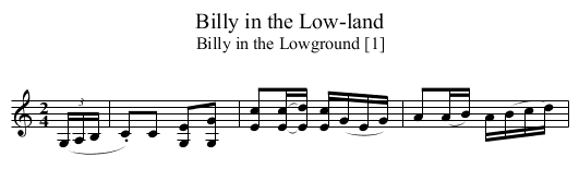 Billy in the Low-land - staff notation
