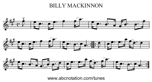 BILLY MACKINNON - staff notation
