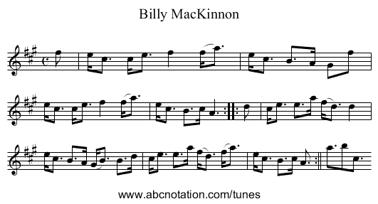 Billy MacKinnon - staff notation