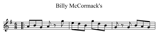 Billy McCormack's - staff notation