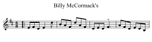 Billy McCormack's - staff notation