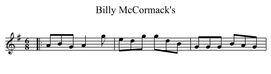Billy McCormack's - staff notation