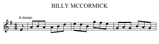 BILLY MCCORMICK - staff notation