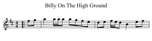 Billy On The High Ground - staff notation