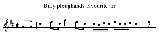 Billy ploughands favourite air - staff notation