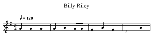 Billy Riley - staff notation