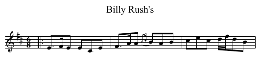 Billy Rush's - staff notation