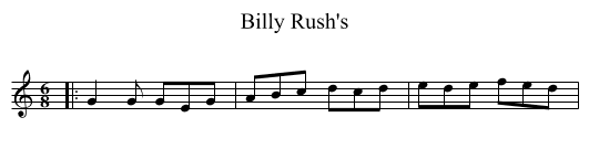 Billy Rush's - staff notation