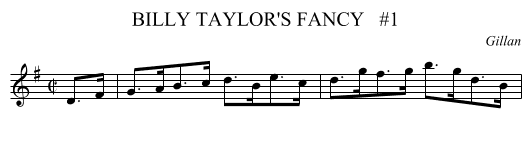 BILLY TAYLOR'S FANCY   #1 - staff notation
