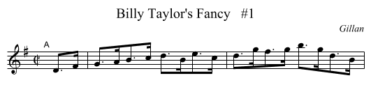 Billy Taylor's Fancy   #1 - staff notation