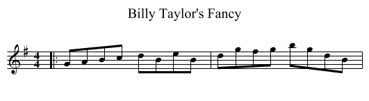 Billy Taylor's Fancy - staff notation