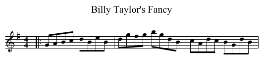 Billy Taylor's Fancy - staff notation