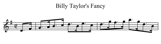 Billy Taylor's Fancy - staff notation