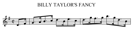 BILLY TAYLOR'S FANCY - staff notation
