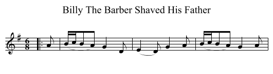 Billy The Barber Shaved His Father - staff notation
