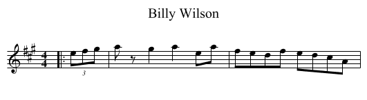 Billy Wilson - staff notation