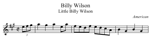 Billy Wilson - staff notation